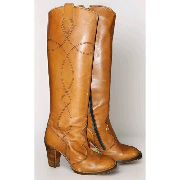 RARE Vintage Women's Knee-High Leather Boots 6.5 Campus 70s 80’s Gorgeous!